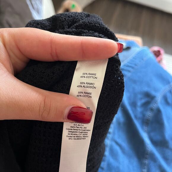 NWT Chicos Black Short Sleeve Knit Top Sz L/2 Casual Preppy Office Quiet Luxury - Picture 8 of 9